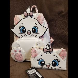 Loungefly Aristocats Marie Floral Mini Backpack and Wallet